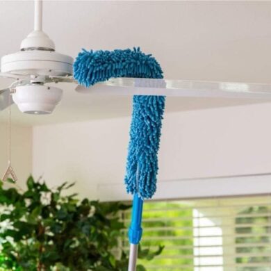 DustAway Pro Fan Mop with Long Handle and Steel Core