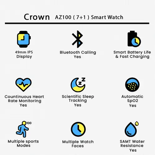 Crown az100 7 1 smart watch pakistan priceoye pxdl0 500x500