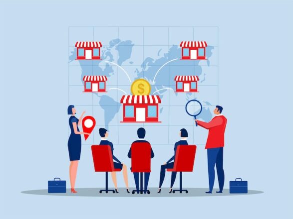 Business team planning franchise storeshop real estate business promotional sme startup 101179 2582