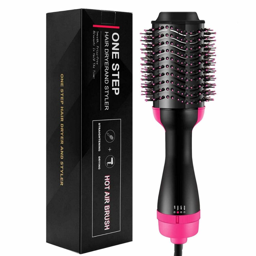 Hair straightener brush