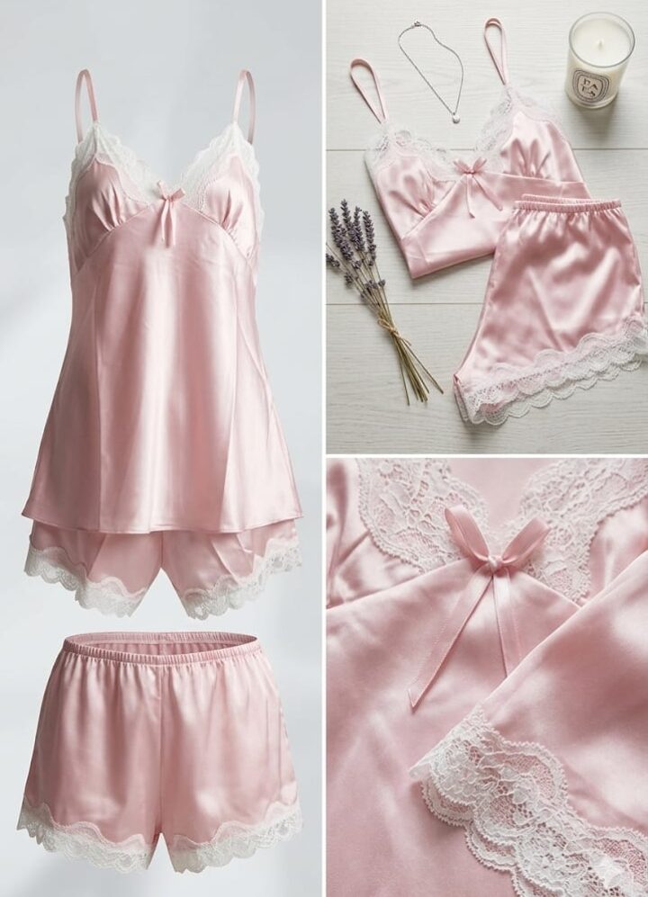 Premium quality imported 2pc soft silk stretchable fancy nighty free size waist