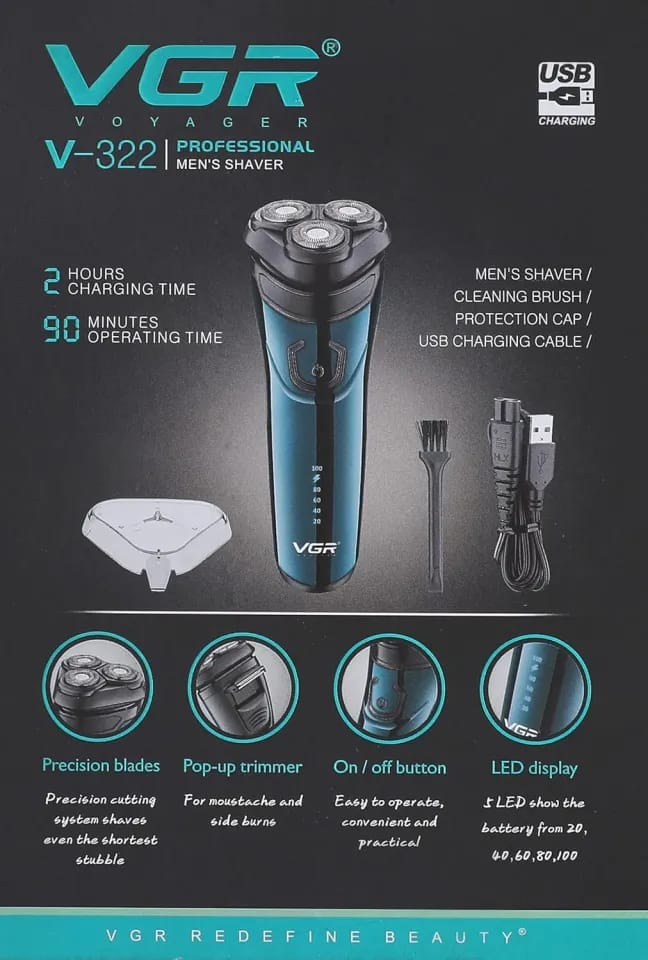 VGR V-322 Wet & Dry Professional Electric Shaver and Trimmer