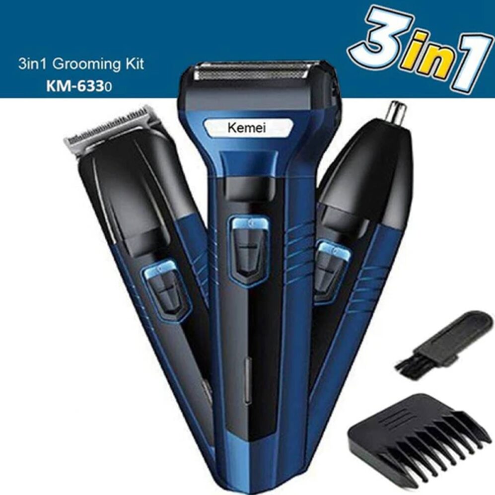 Kemei 3 in 1 Professional Rechargeable Hair Trimmer & Shaver