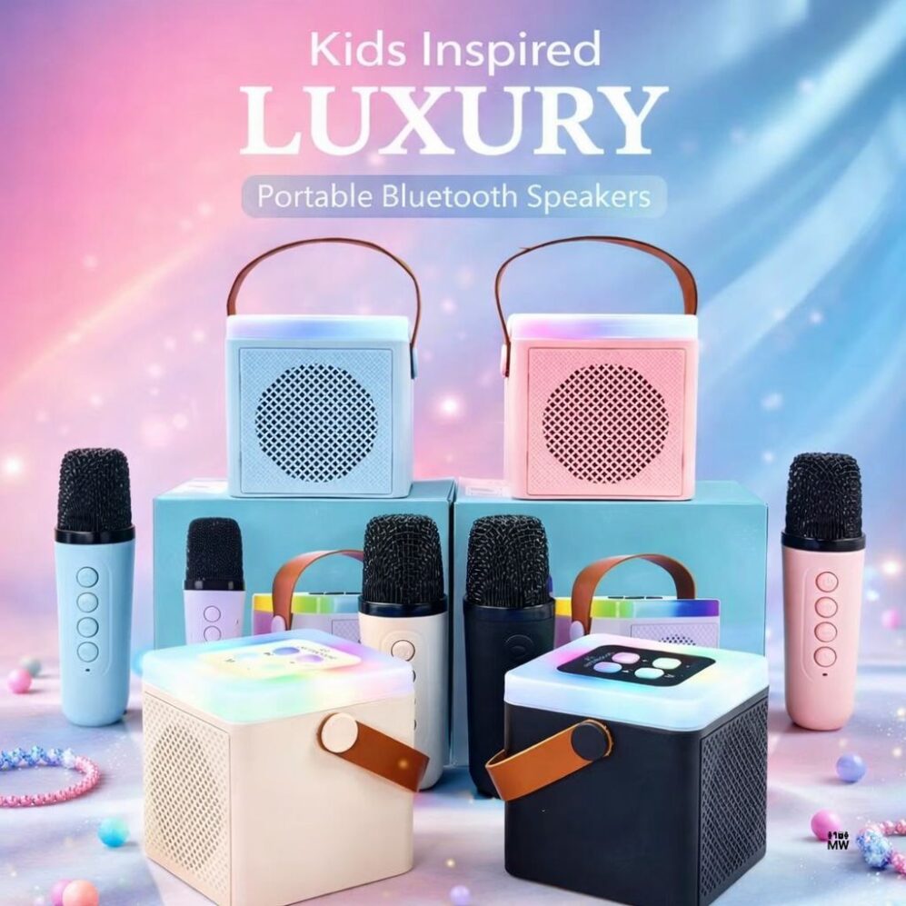 RGB Mini Multipurpose Rechargeable Portable Karaoke Speaker Lamp with One Mic