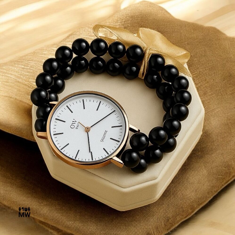 Double Layer Pearls watch (For Her)