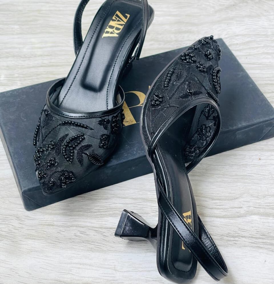 ZARA Embroidered Heels