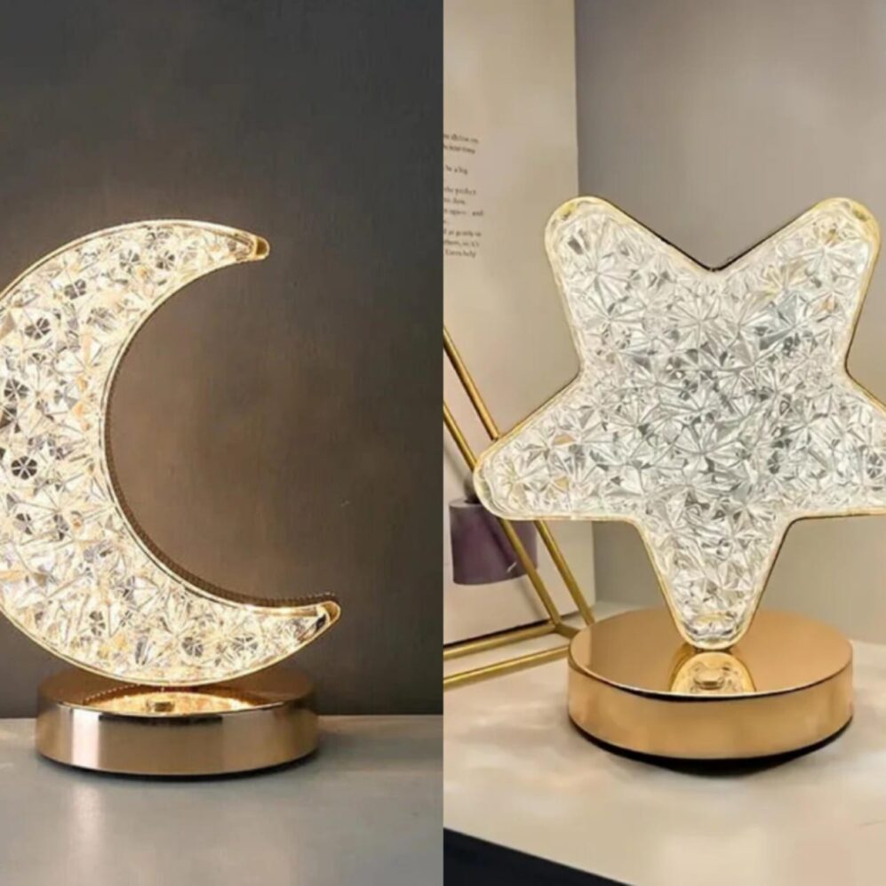 Crystal chargeable lamp Moon and star shape