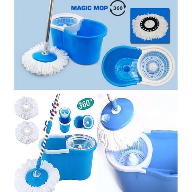 Big size 360 Spin Mop - Flexible Microfiber Mop Head for Floor, Home, Office