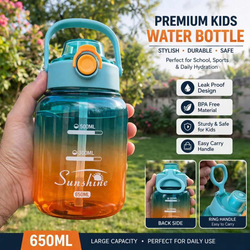 Imported 650ml Transparent SunShine Premium Water Bottle