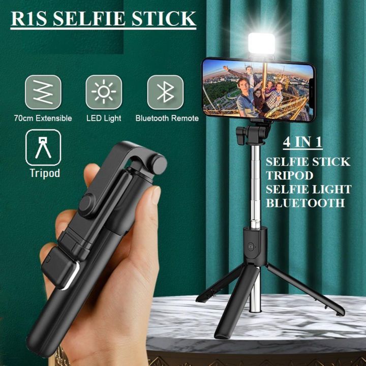 3in1 Mobile 6ft Tripod Stand with Wireless Bluetooth Remote and Selfie Stick and LED Light