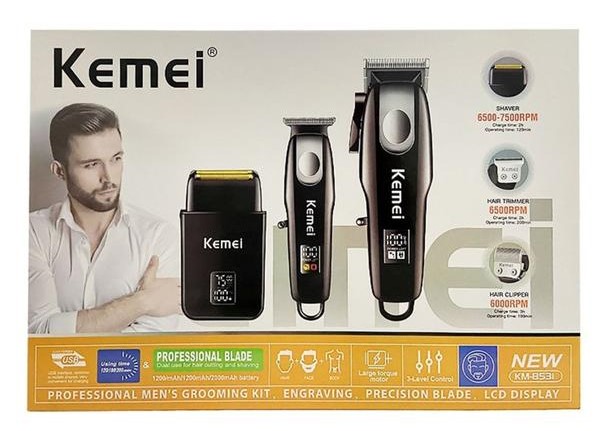 Kit of 3 Kemei Hair Clippers