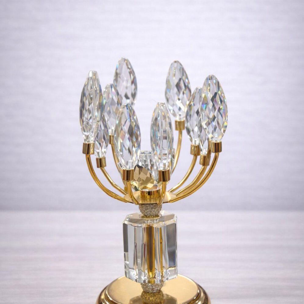 Metal Crystal Candle Stand