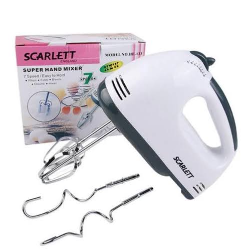 Scarlett Hand Mixer - 7 Speed Egg Beater with Chrome Beater