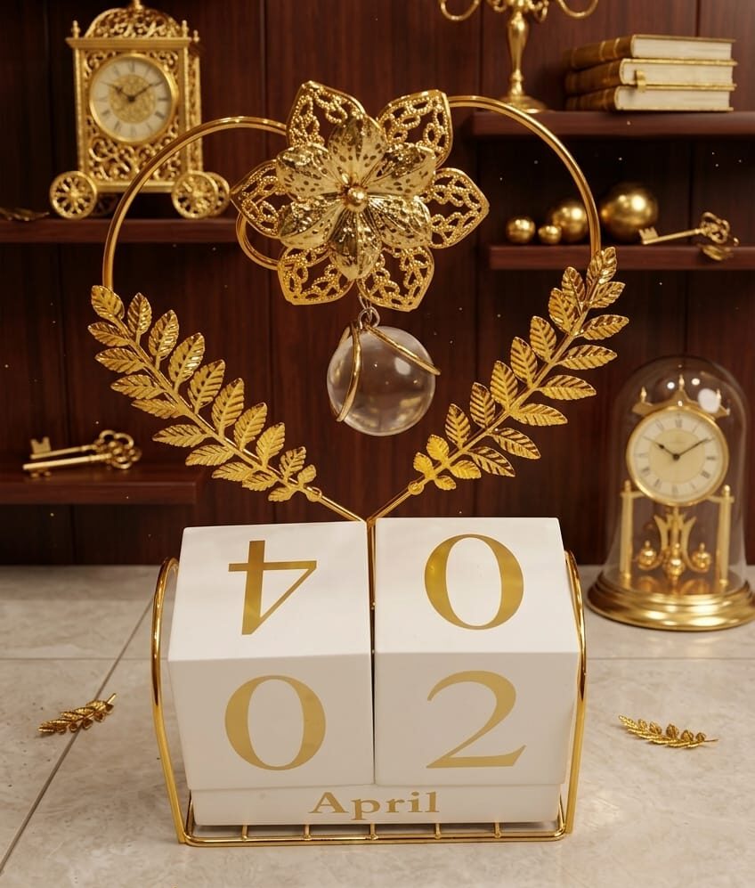 Wooden Block perpetual desk calendar