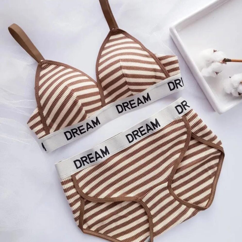 New High Quality Sexy DREAM KNIT LINE Design Bra & Panty Set