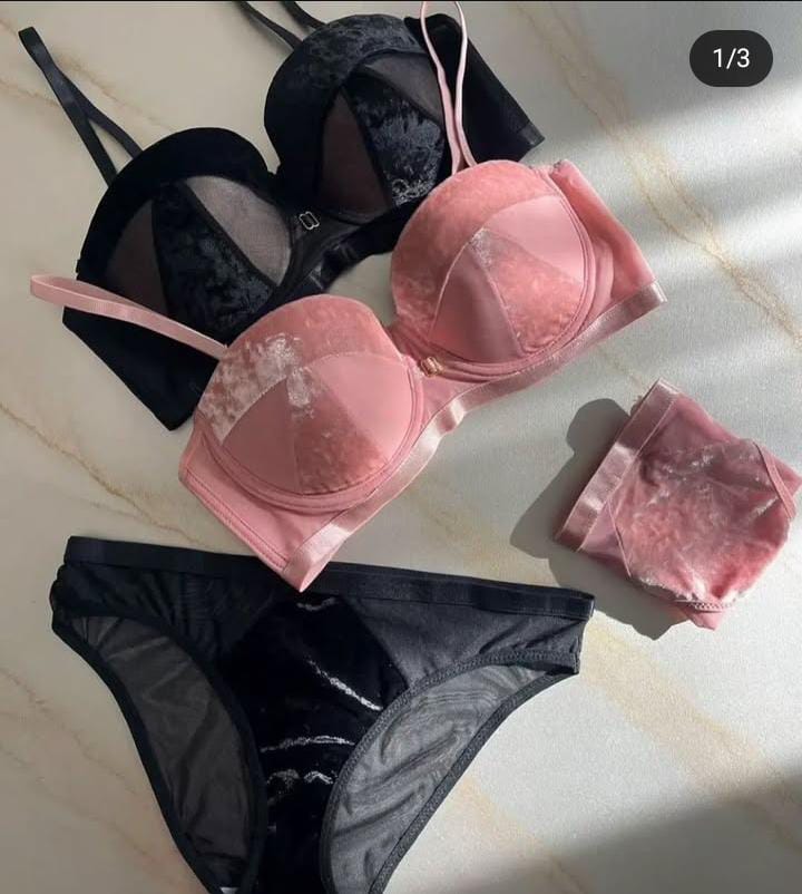 New High-Quality Bra And Panty Set WITH FRONT VELVET FABRIC
