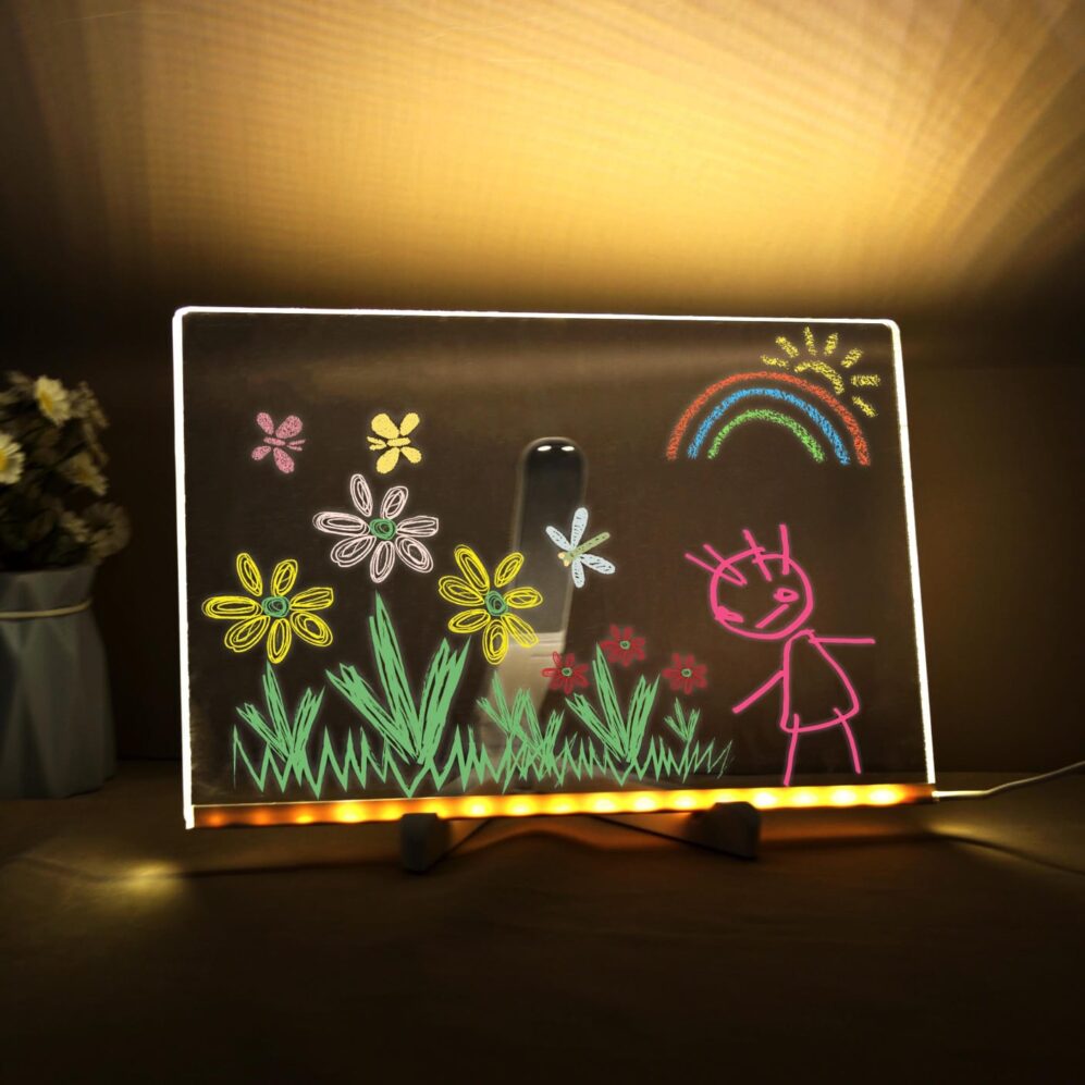 Kids LED Acrylic Drawing Board Large size 11.5 by 7.5 inches