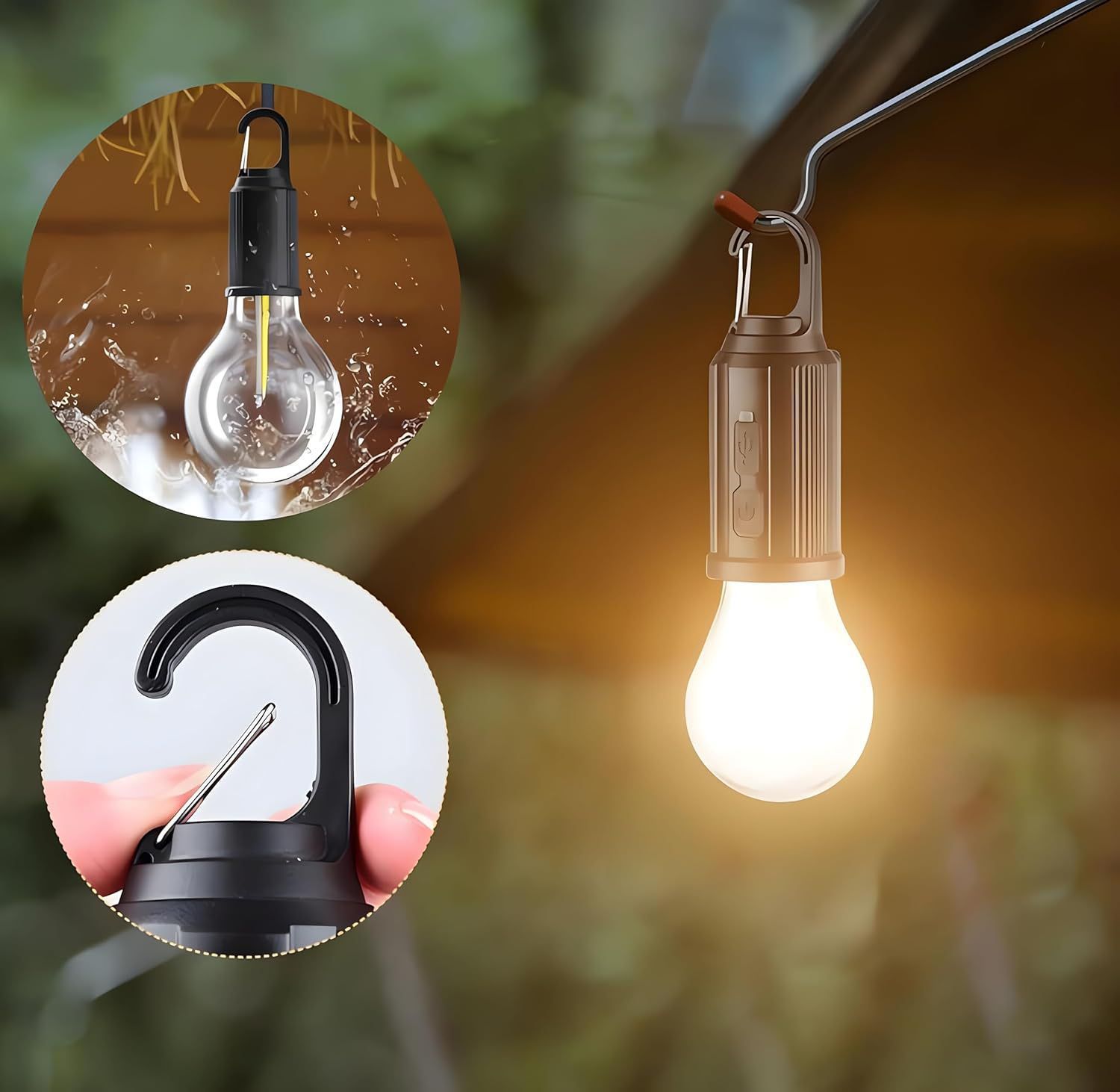 Portable Rechargeable Tungsten Bulb Camping Light Outdoor Decoration Lamp Bulb
