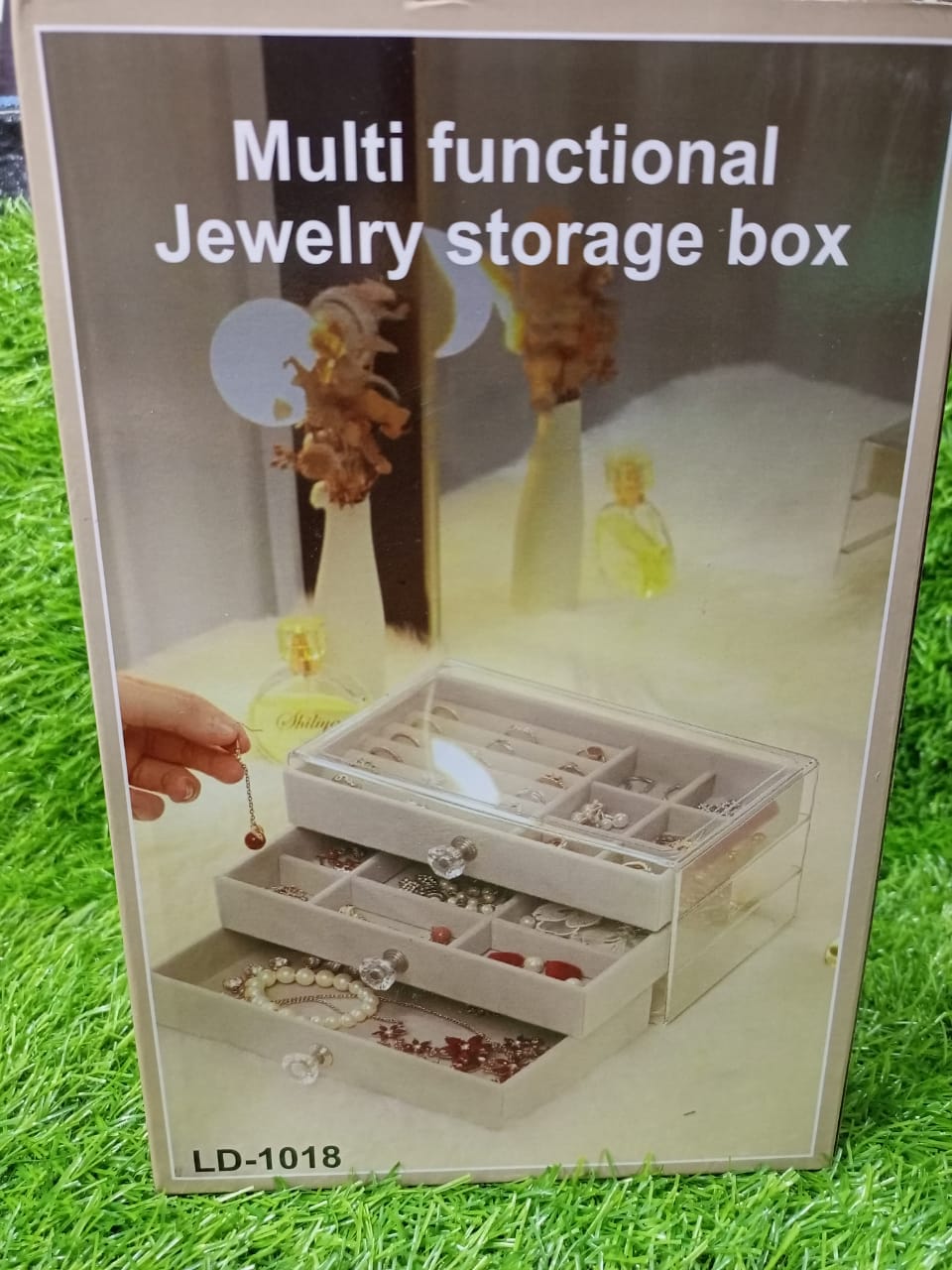 3-Drawer Acrylic Velvet Jewelry Organizer Box - Image 2