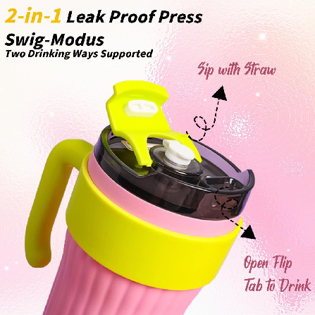 Premium Insulated Stainless Steel Tumbler with Handle & Straw