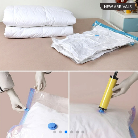 Shrink Your Storage, Maximize Your Space: Set of 3 Vacuum Bags with Travel Hand Pump