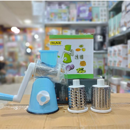 Chop, Slice, and Grate in Seconds: 3-in-1 Tabletop Rotary Drum Cutter & Slicer