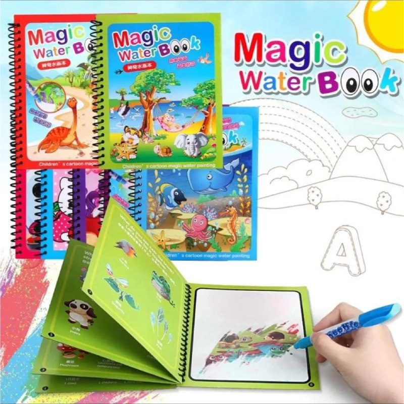 Magic Water Coloring Book with Magic Water Pen