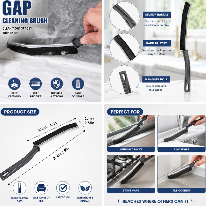 Hard-Bristle Crevice & Gap Cleaning Brush