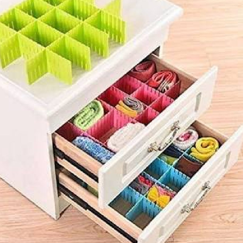 Adjustable DIY Grid Drawer Organizer (Set of 4 / Cut-to-Fit Dividers)